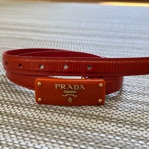ORANGE LEATHER PRADA BELT